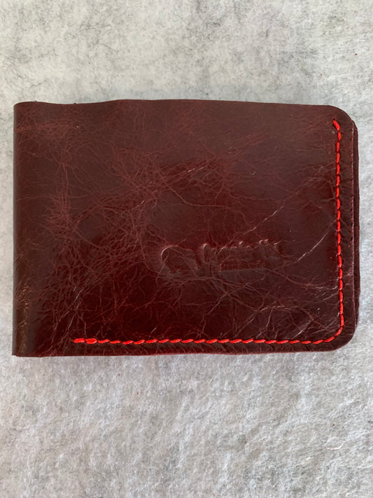 Burgundy leather bifold wallet
