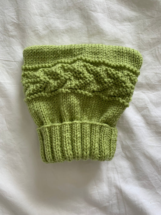 Merino tea bag hat lime green colour