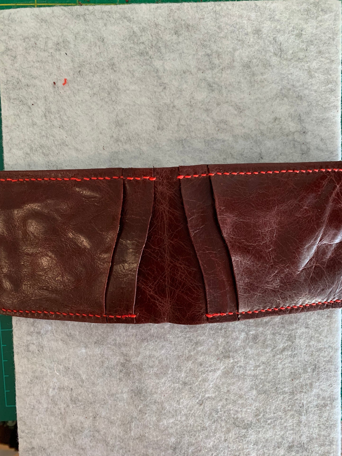 Burgundy leather bifold wallet