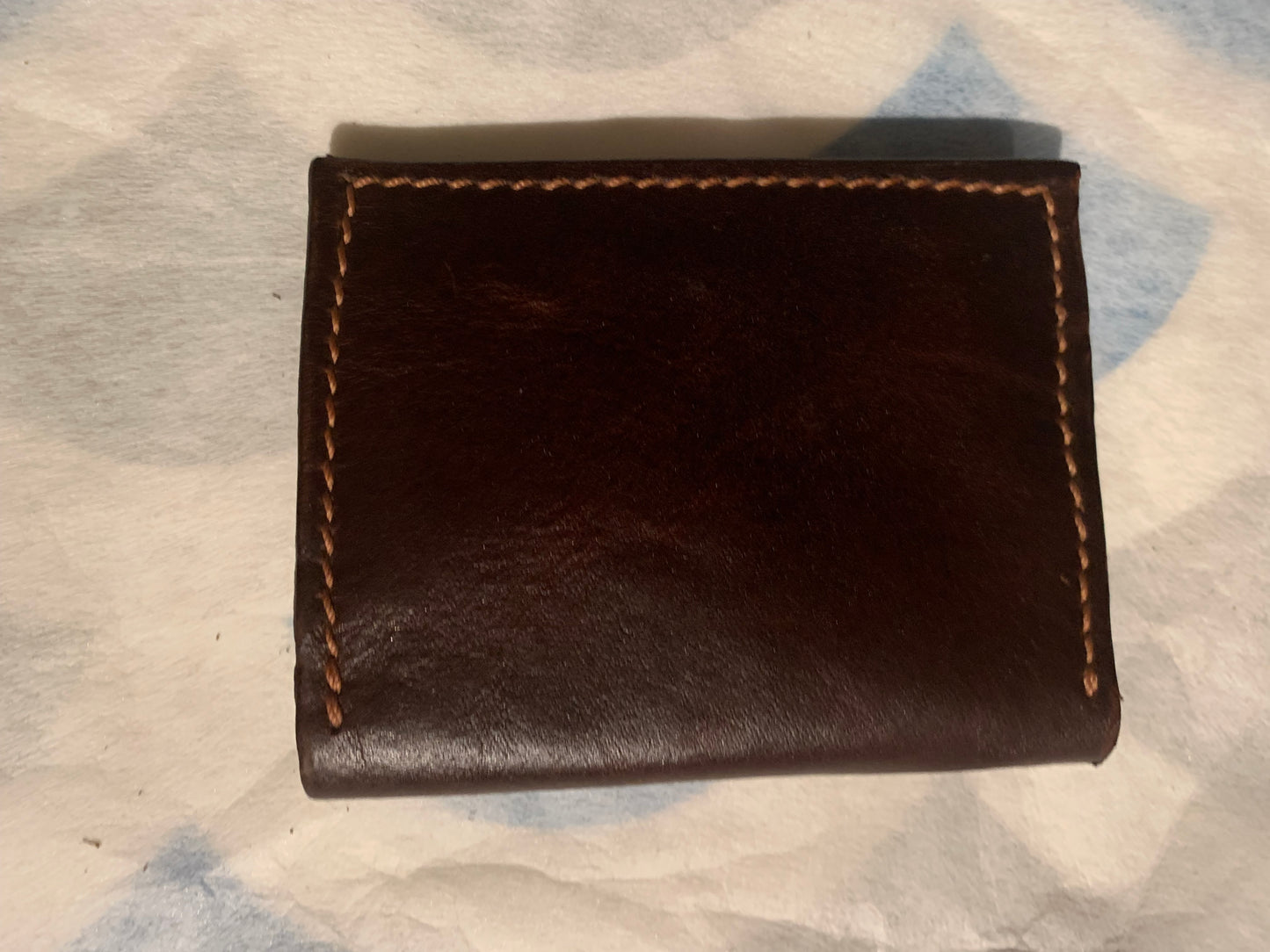 Dark brown leather card wallet