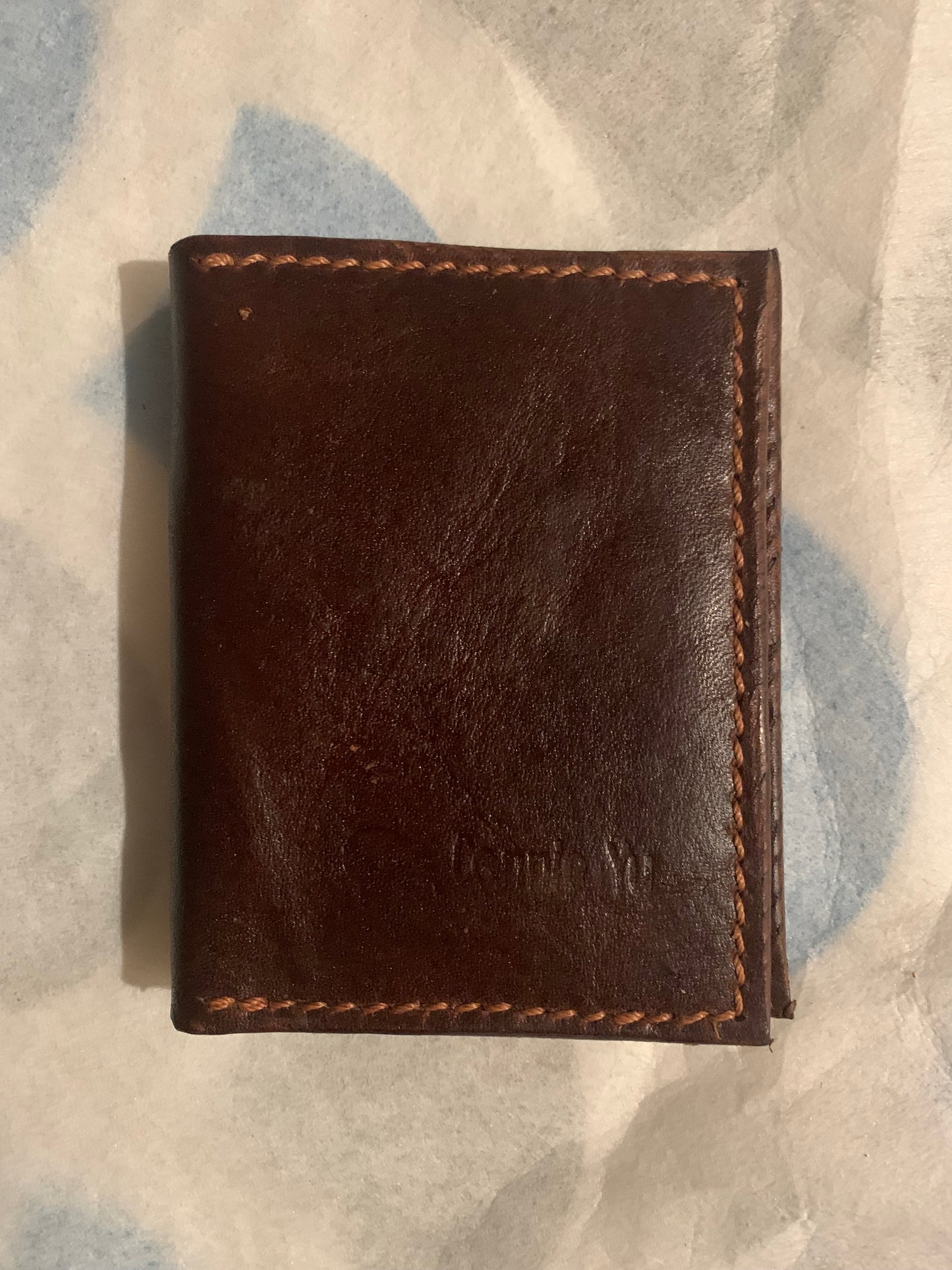 Dark brown leather card wallet