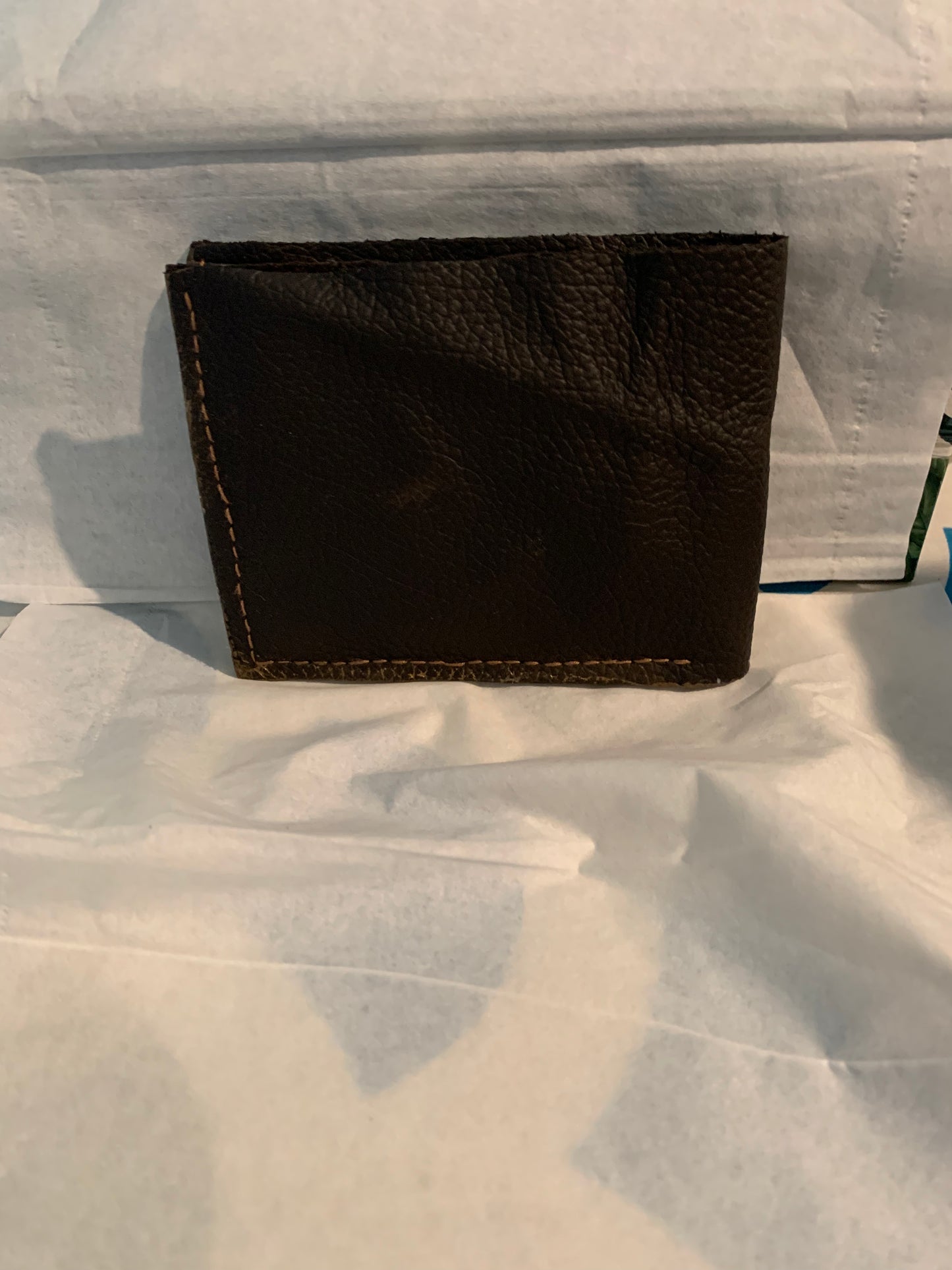 Bifold dark brown leather wallet