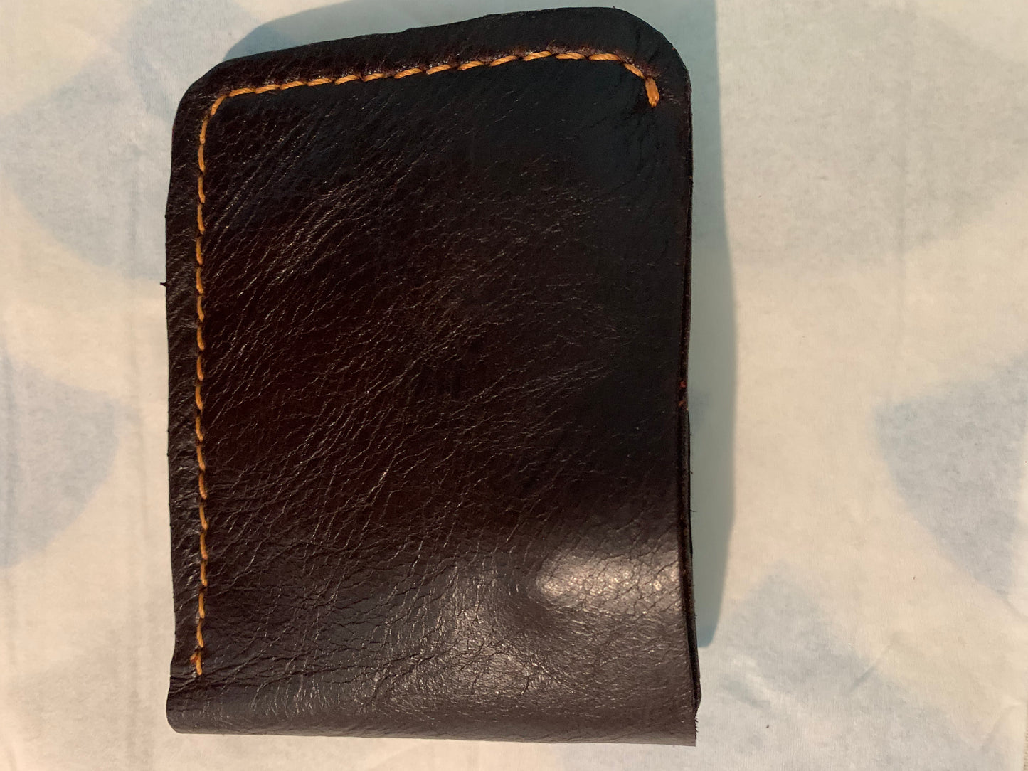Bifold wallet dark brown and red leather