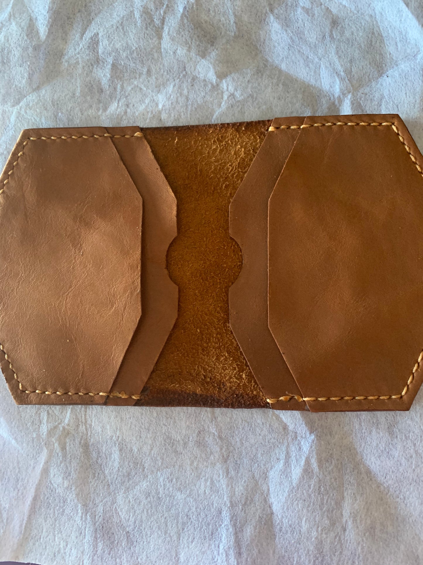 Brown card leather wallet