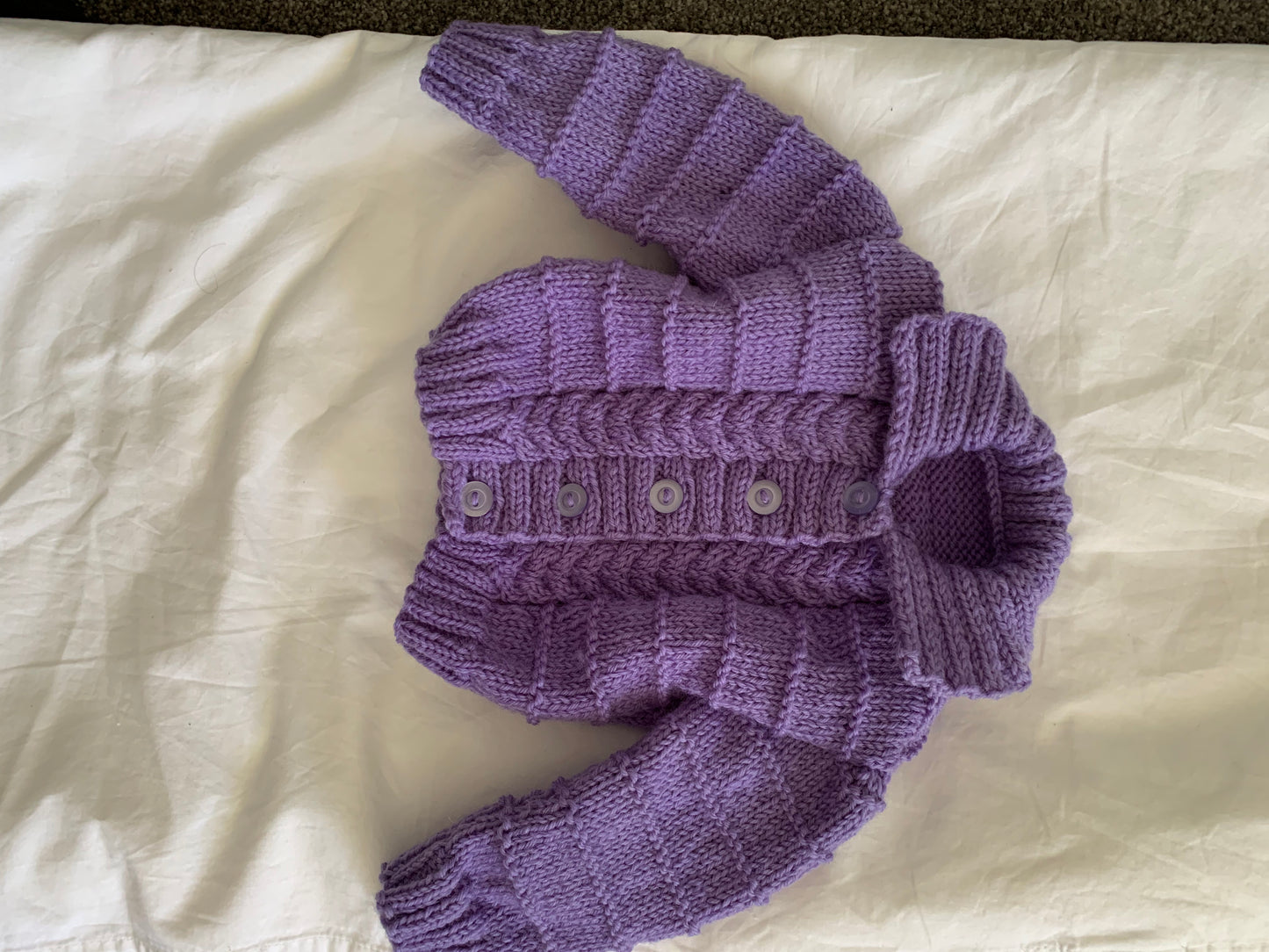 Lilac colour cardigan 0-3 months old size