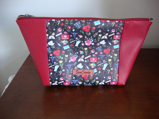 All Red Vinyl Make Up Pouch