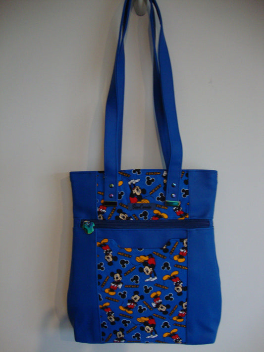 Micky Mouse with Blue Vinyl Tote Bag