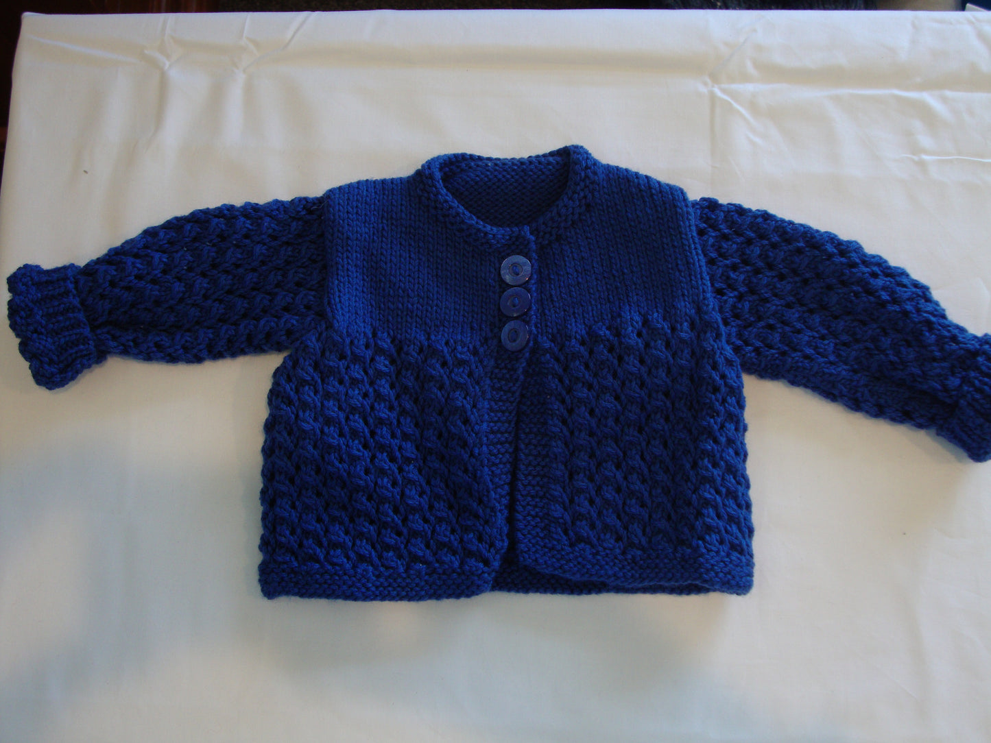 0-3 months old blue jersey with 3 buttons