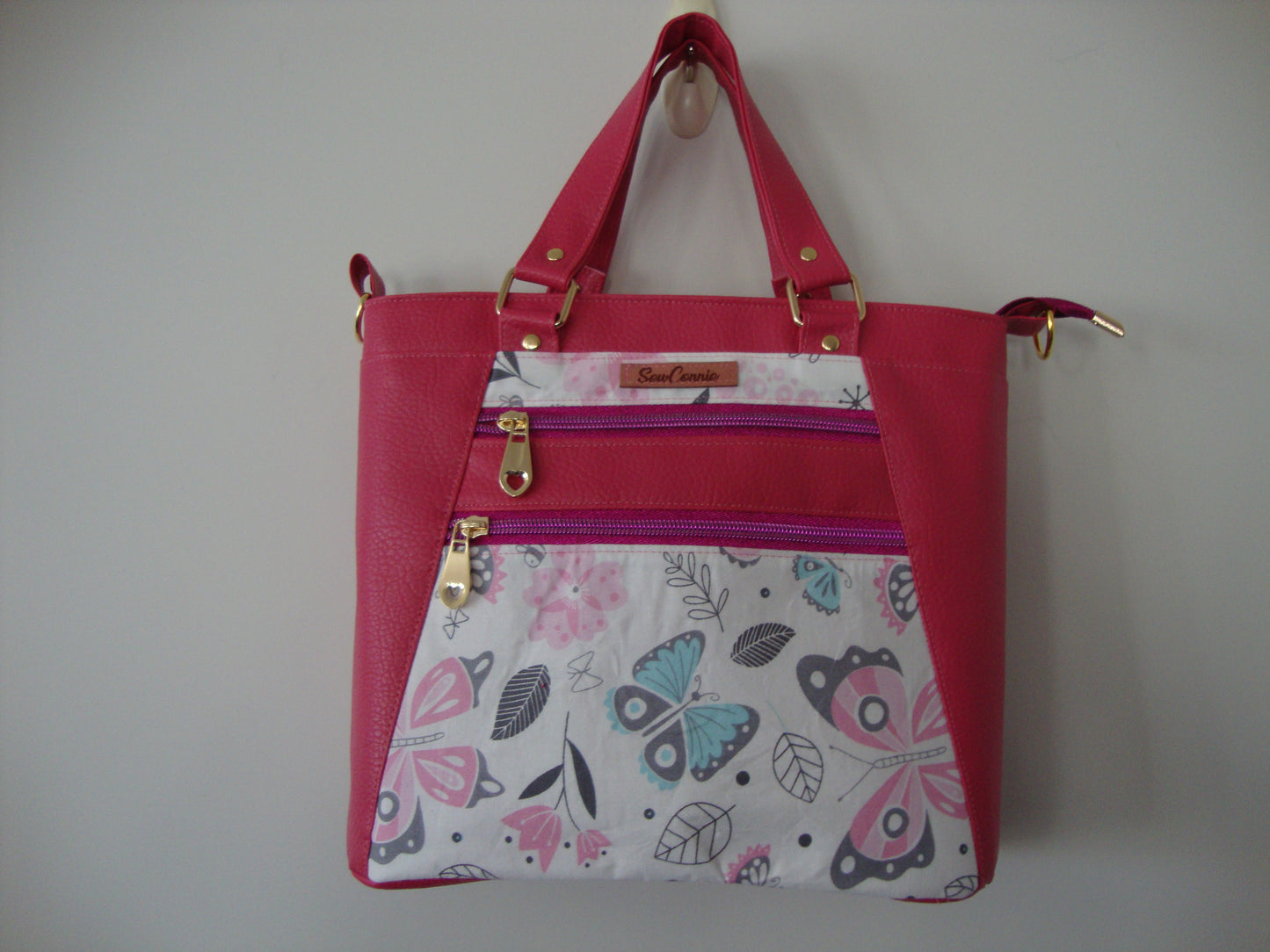 Pink Butterfly with Pink Vinyl Handbag