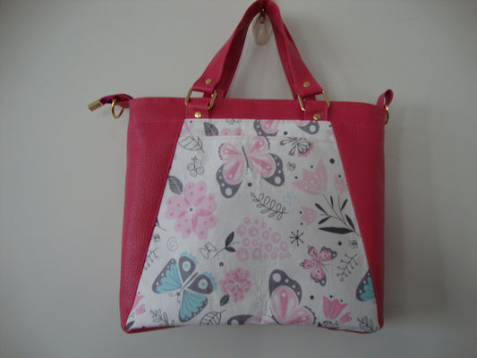 Pink Butterfly with Pink Vinyl Handbag