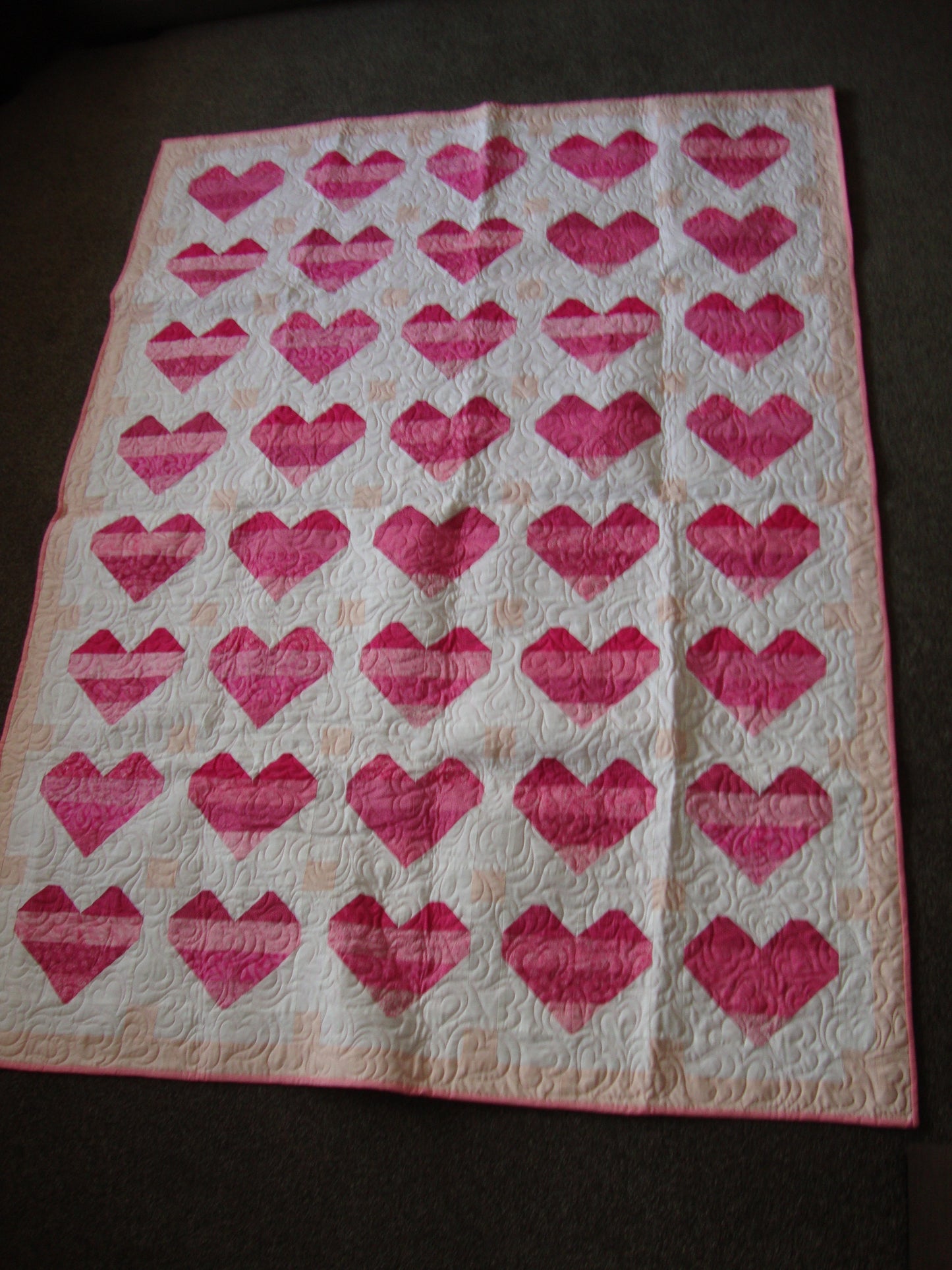 Lovely Pink Heart Quilt