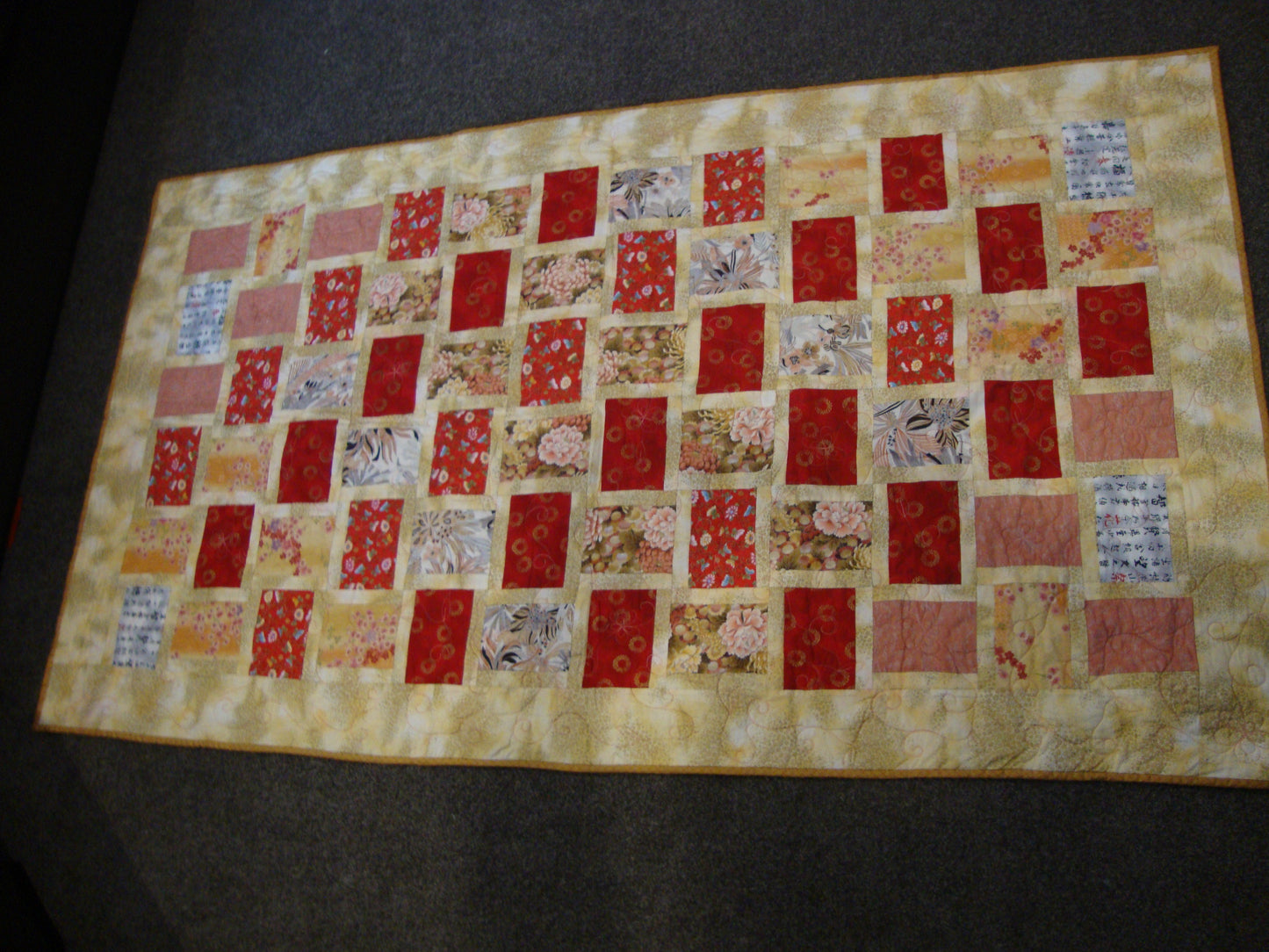 Post Card Red and Gold Quilt