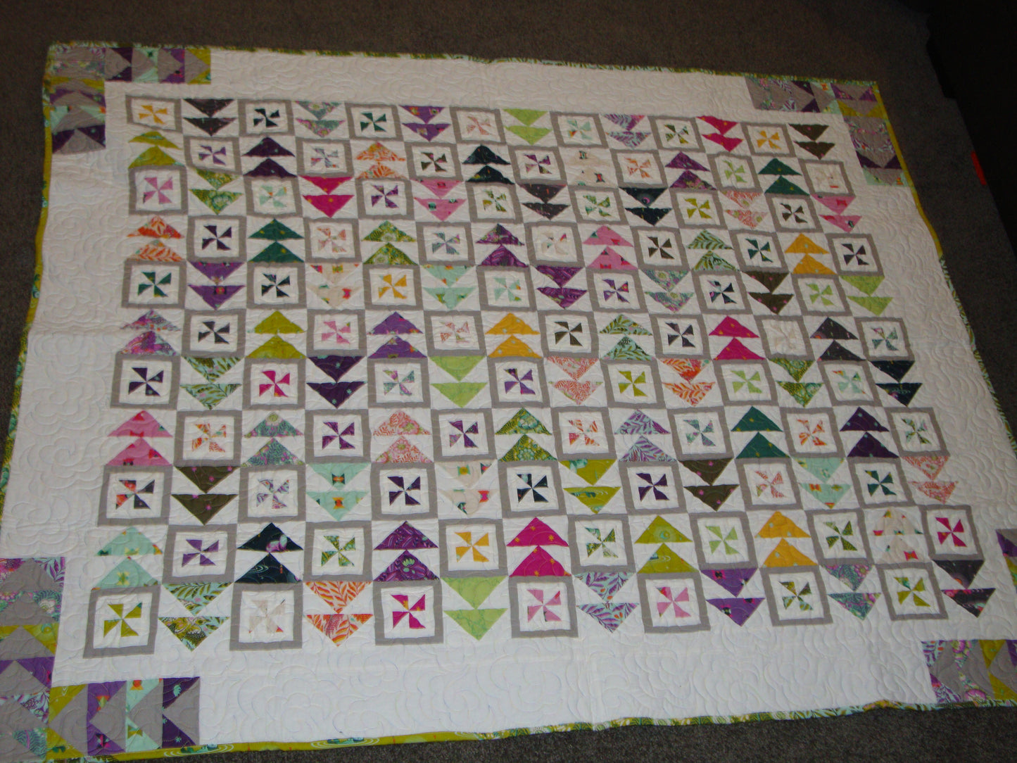 Flying goose and Pinwheel Quilt