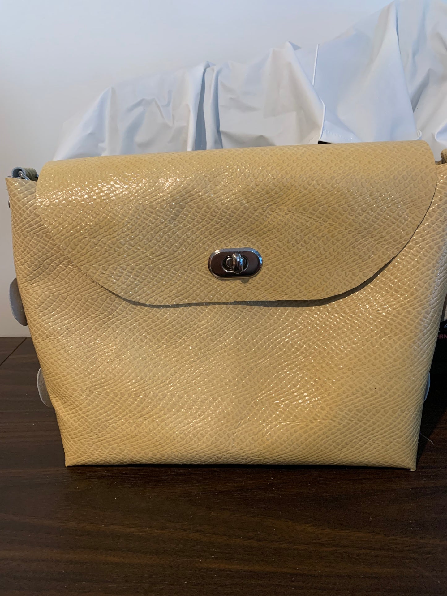 Yellow leather crossbody bag