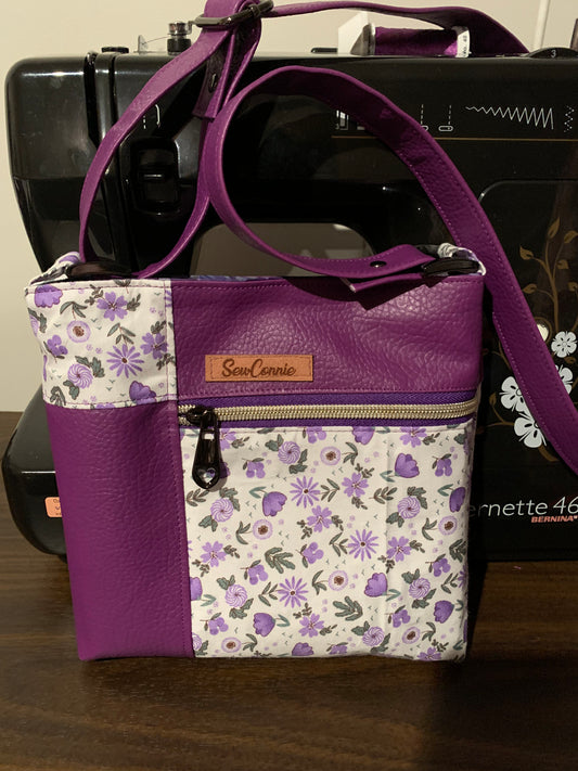 A different purple vinyl floral bag