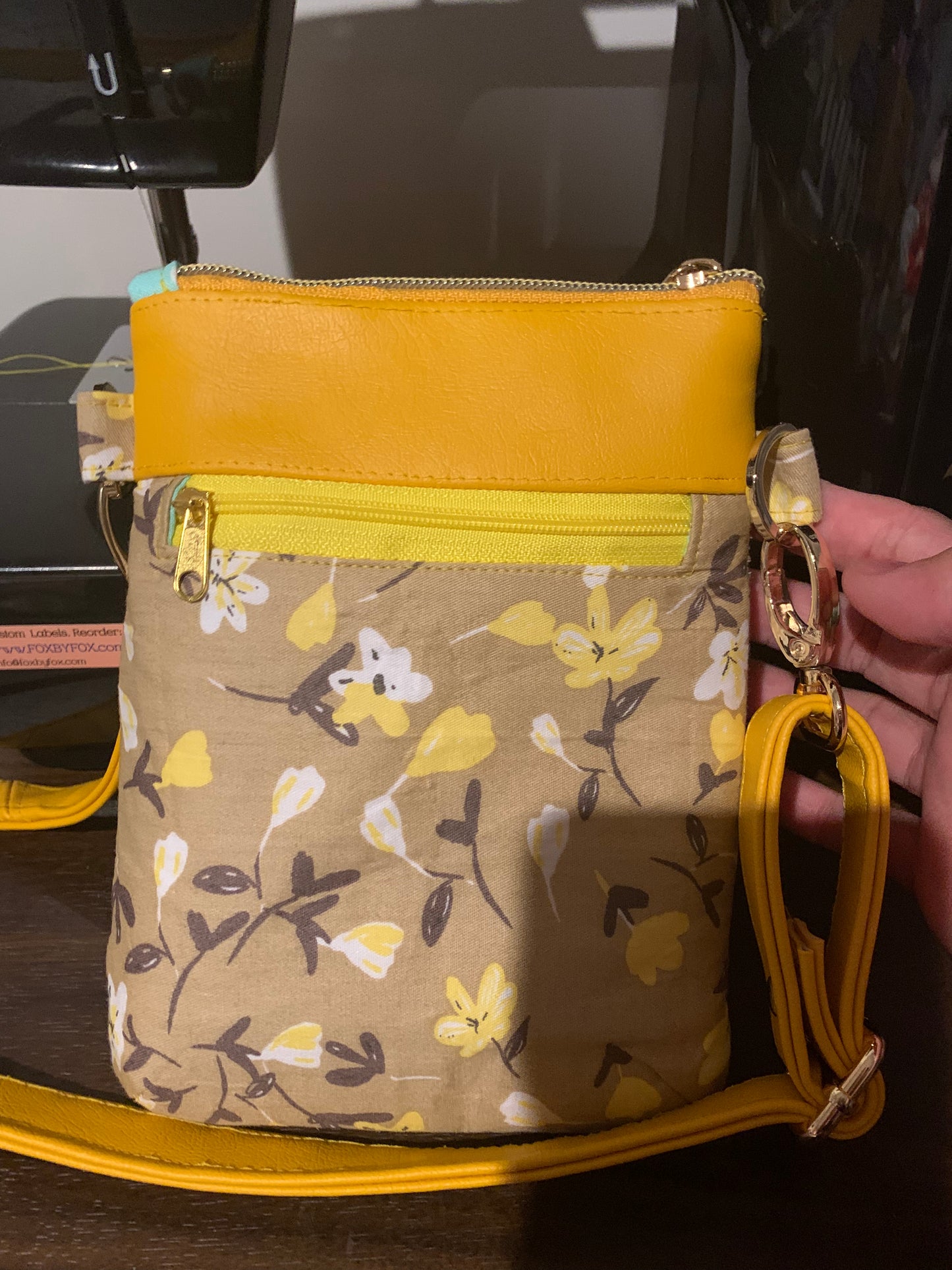 Yellow flower phone sling bag